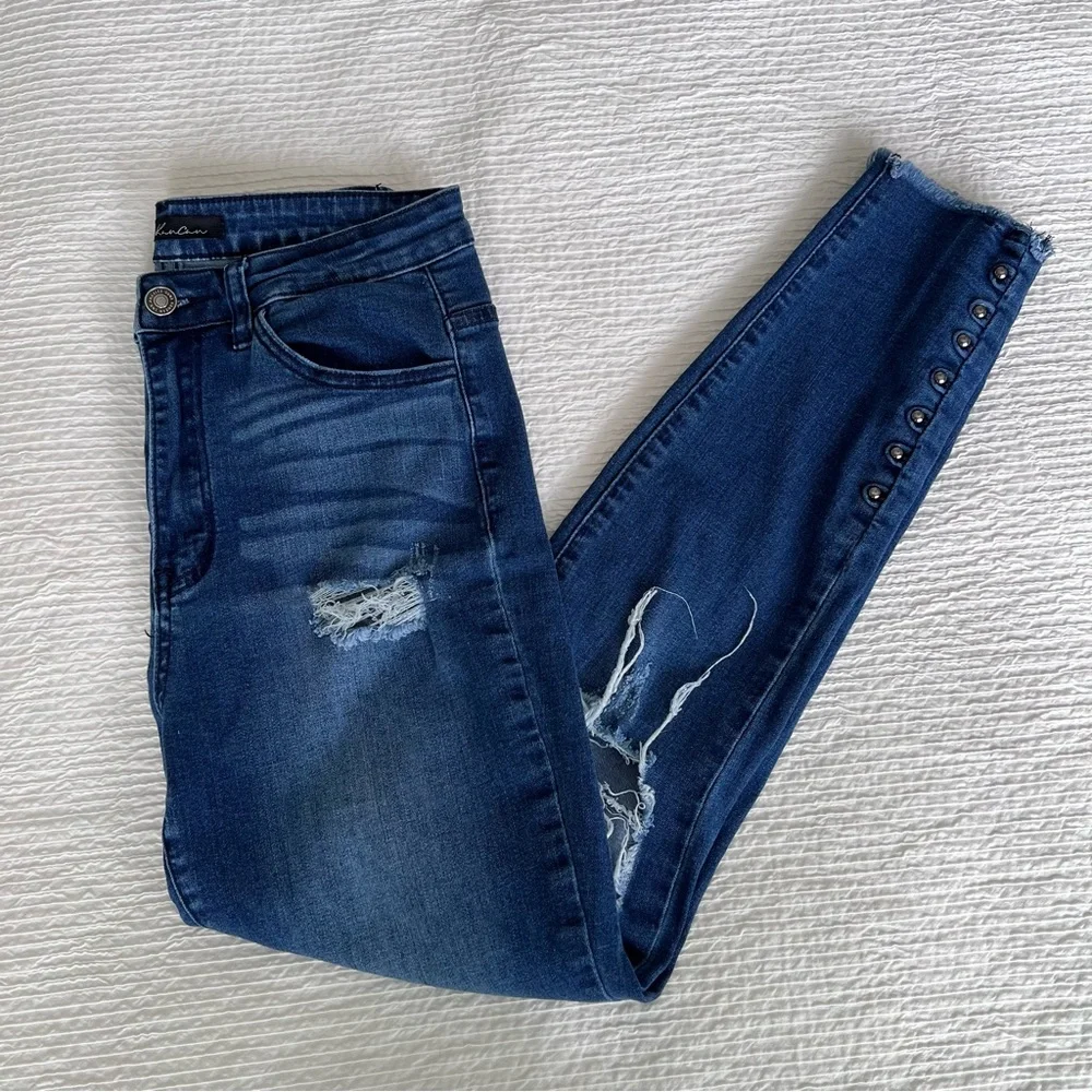 KanCan Estilo high rise raw hem cotton jeans 27